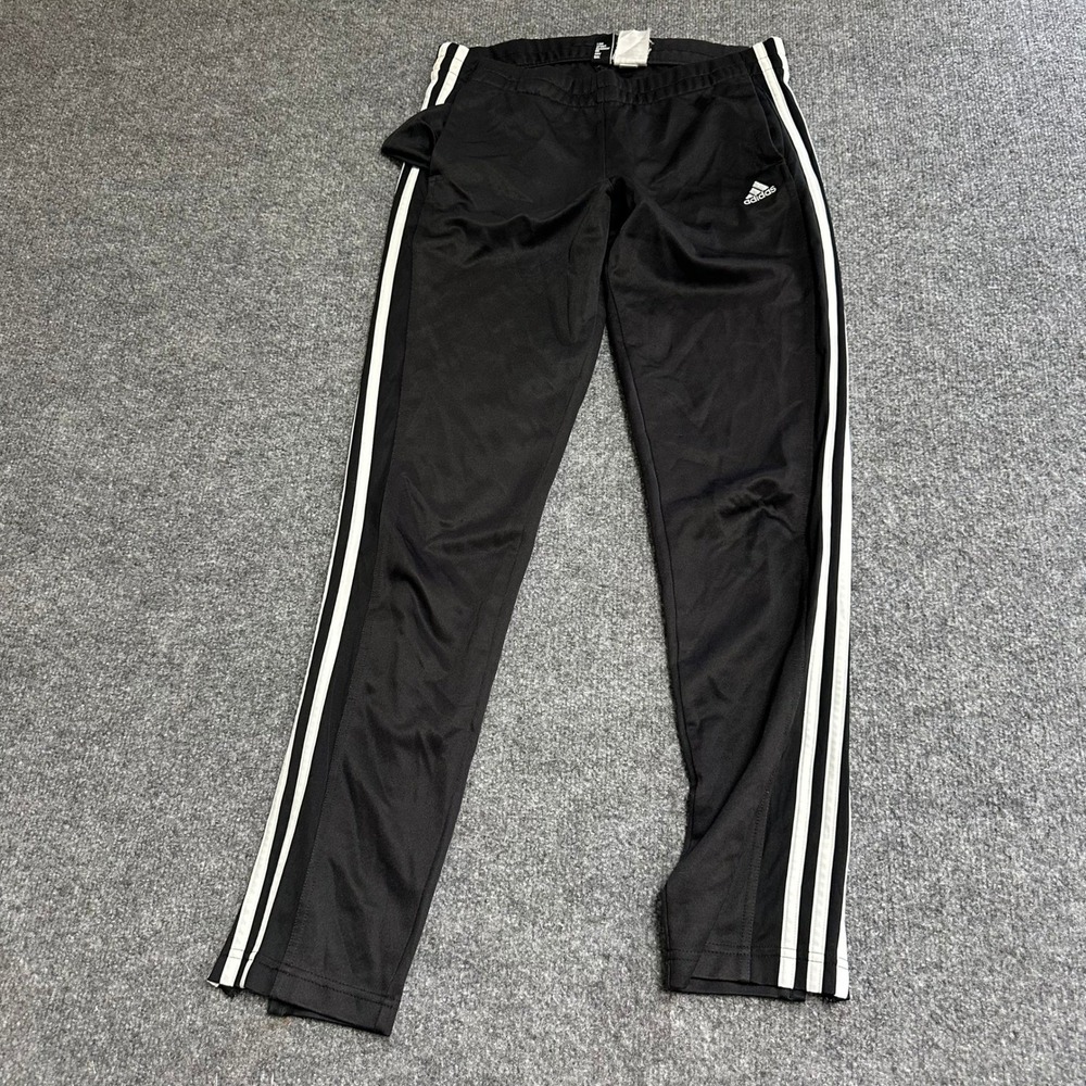 Adidas Track Pants Womens Size S Black White Stripe Athletic Slim Fit Joggers